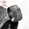 Fashion925Silver ring with wide band, vintage style men's ring, comes with a jewelry gift box, making it an ideal gift for birthdays and holidays, a