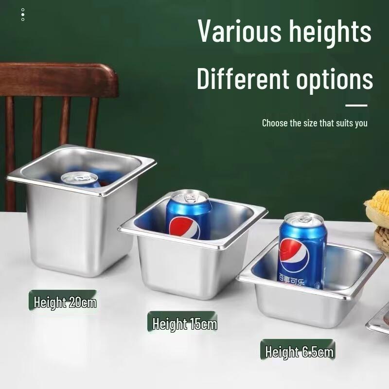 Shengjia 1/3 Gastronorm Edelstahl Lebensmittelbehälter mit Deckel