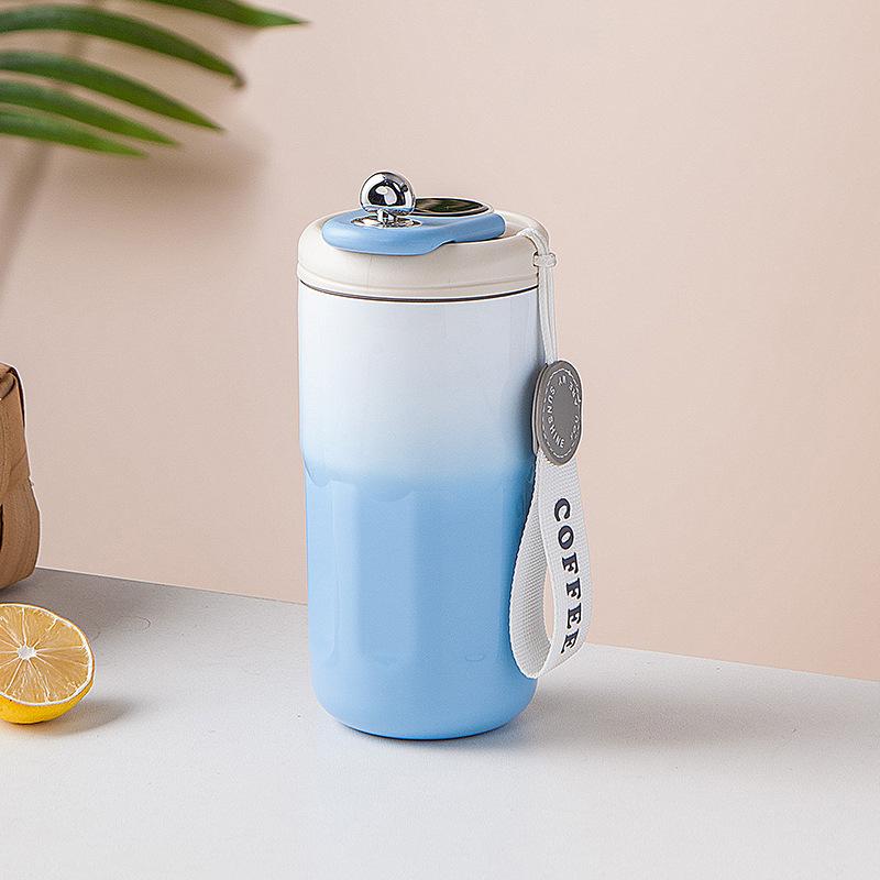 Coffee Thermos Cup Insulated Water Cup for Girls Fashionable Handy Accompanying Cup Latest Digital Display Mug Coffee Cup 420ml