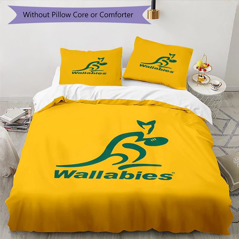 3pcs Wallabies Bedding Set Duvet Cover Closure Includes 1 Duvet Cover & 2 Pillowcases, Soft and Comfortable for All Seasons.