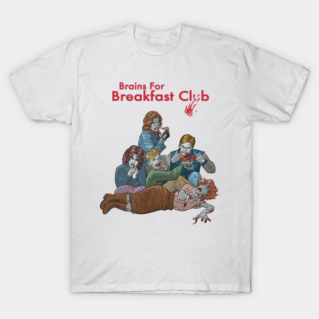 

Men Black Print T-shirt Brains For Breakfast Club No-Cut Transfer Paper Print Cotton Tshirt L белый