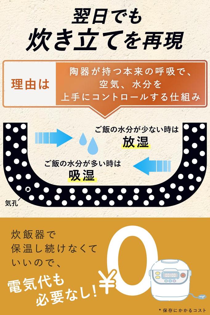 IWANO [Made In Japan Rice Container] Banko Ware, Handmade, Featured On TBS's "Gacchiri Monday!!", Stores Rice Deliciously, Microwave Safe, Oven Safe,
