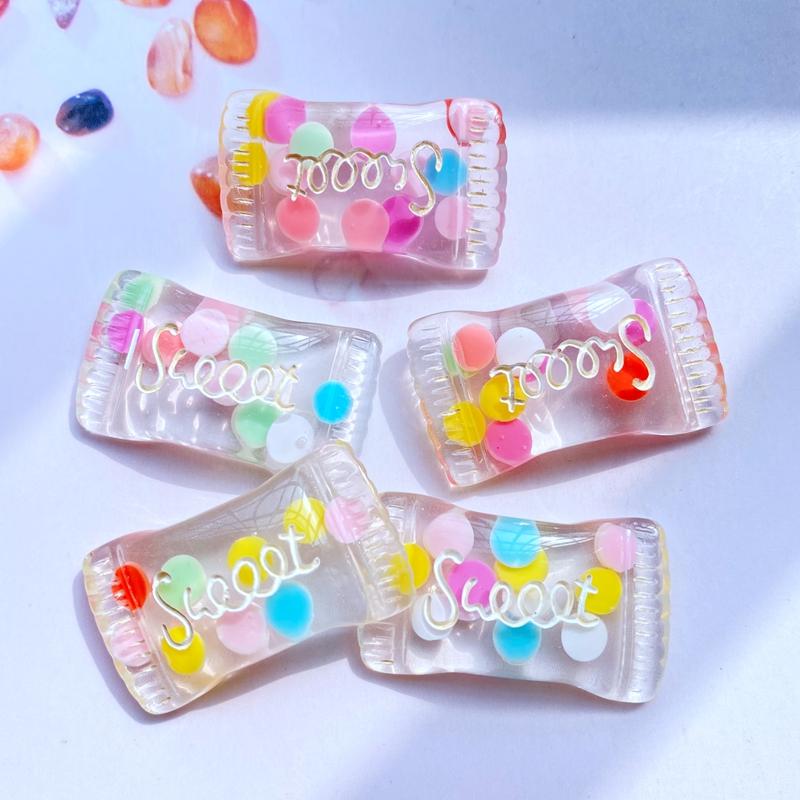 10Pcs Kawaii Cute Mixed Transparent Candy FlatBack Resin Cabochons Scrapbooking DIY Jewelry Craft Decoration Accessories G56