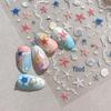 Dreamy Starfish & Seashell 3D Nail Art Stickers with Adhesive