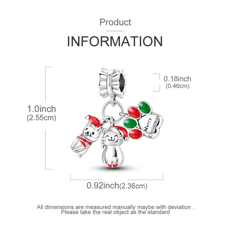 Winter Copper Original Christmas Charms Bead Pendant Fit Original Bracelet Necklace For Women Diy Jelwelry Gift