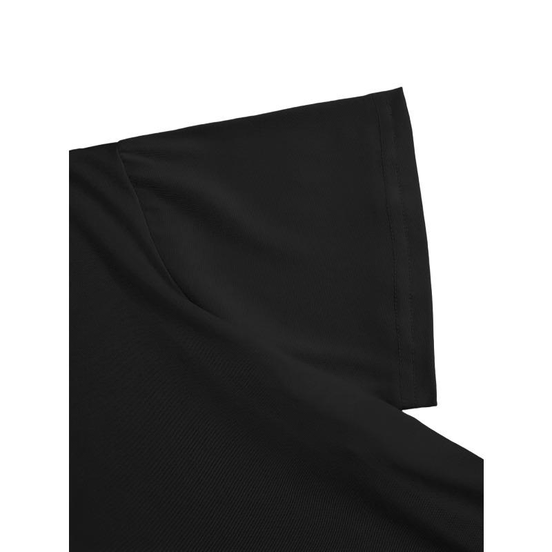 Women's Red Poppy & Green Leaf Print T-Shirt Black Crew Neck Short Sleeve Casual All-Season Basic Tee for Daily & Special Occasions