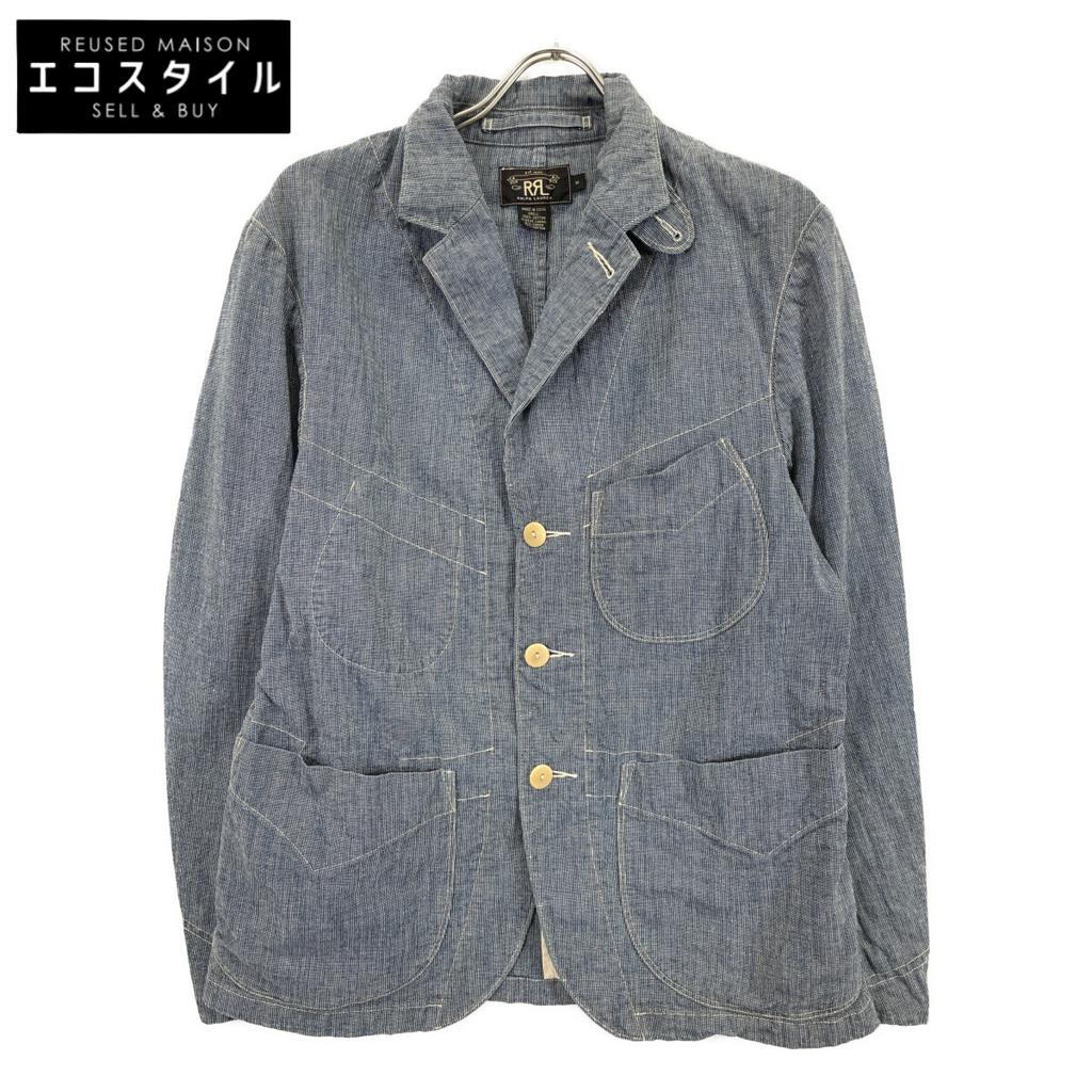 RRL Indigo Pin Check Cotton Lorient Sport Coat Jacket M IndigoUsed