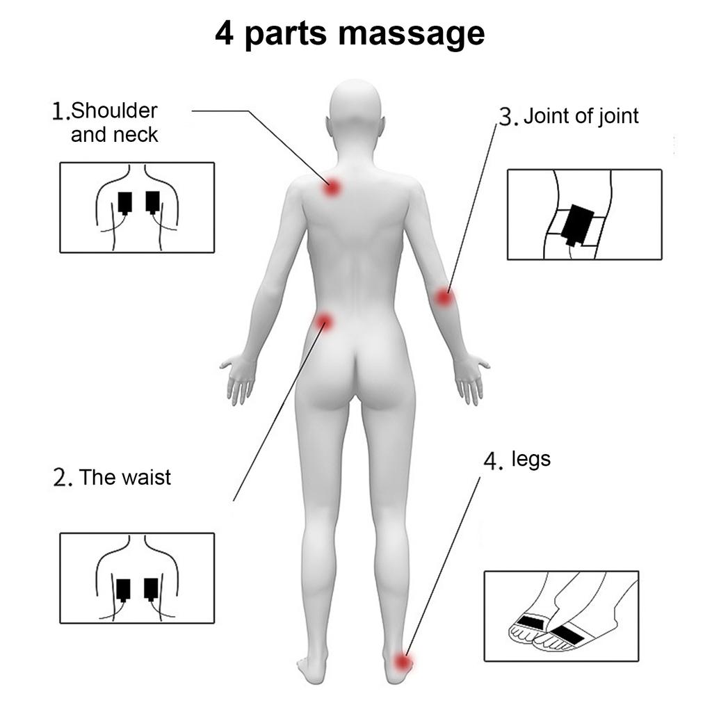Electronic Pulse Massager Adjustable 15 Gears 8 Modes Timer Dual Output Muscle Stimulator Pulse Massager