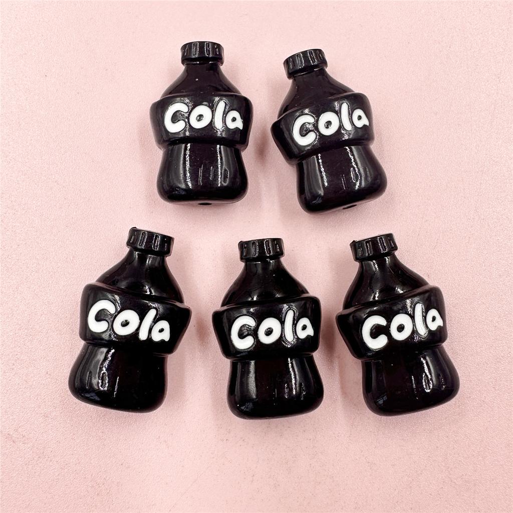 Creative Perforated Pendant Cartoon Elements Candy Color Handmade Material Cute 5Pcs 18.8*30mm Coke Bottle Shape Phone Chain Making Acrylic Beads