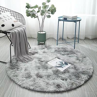 Nordic Tie-Dye Gradient Round Carpet Yoga Mat - Plush Floor Mat for Living Room or Hanging Basket Chair