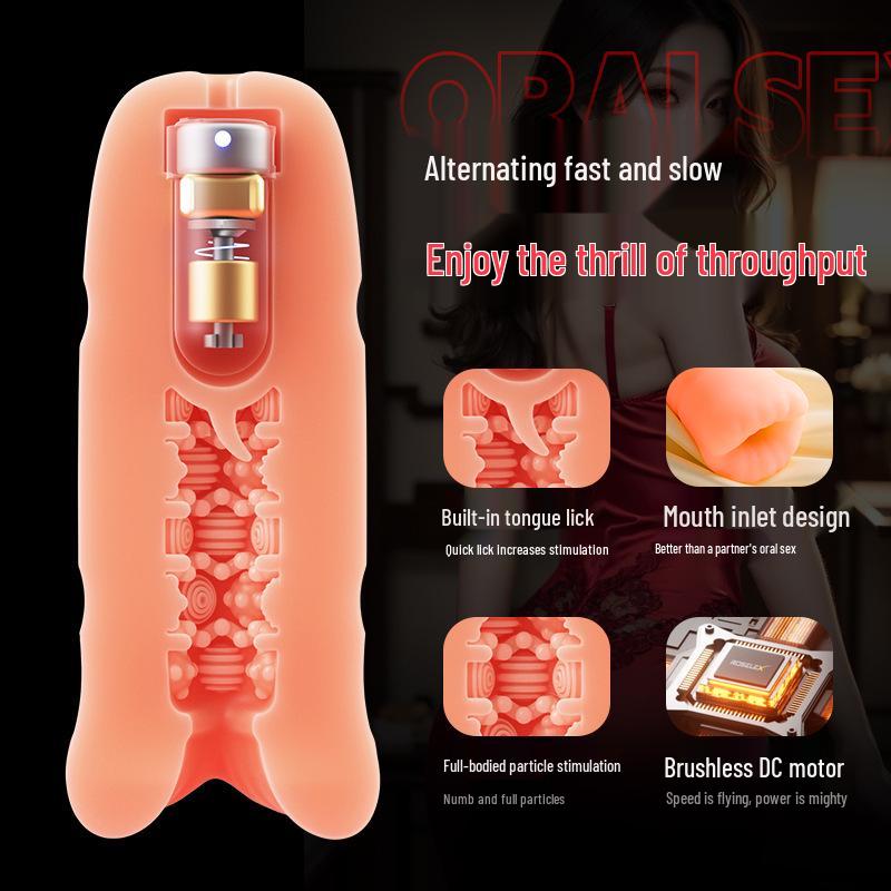 ROSELEX Laolesi Allenatore Orale e Stimolatore Clitorideo Vibrante Dildo da Uomo - Giocattolo Sessuale per Adulti
