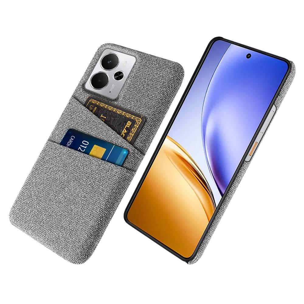 For Realme 14 5G Case Cloth+Hard PC Phone Cover with Dual Card Slots
