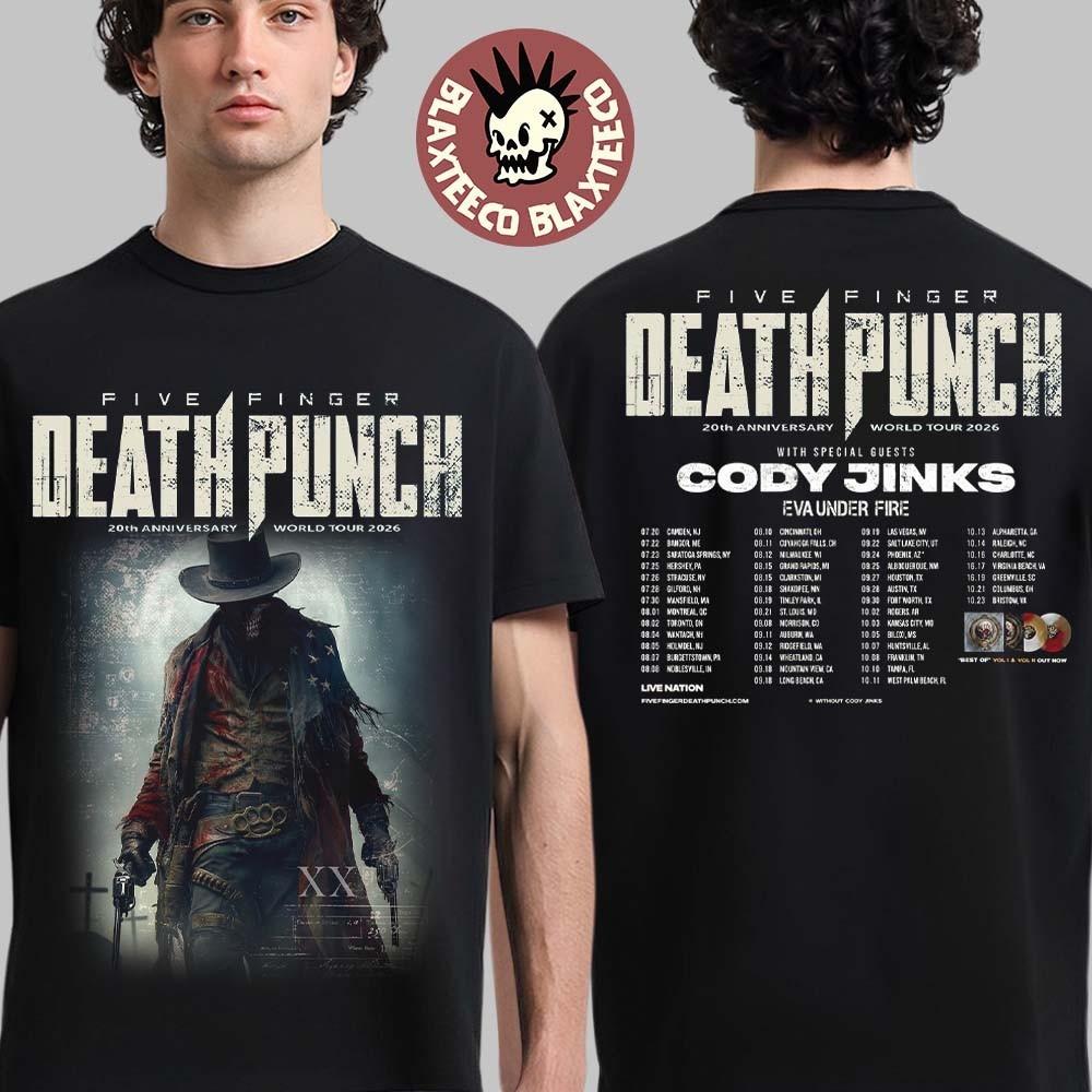 Five Finger Death Punch 20th Anniversary 2026 Unisex S-5XL Shirt SB47 XL
