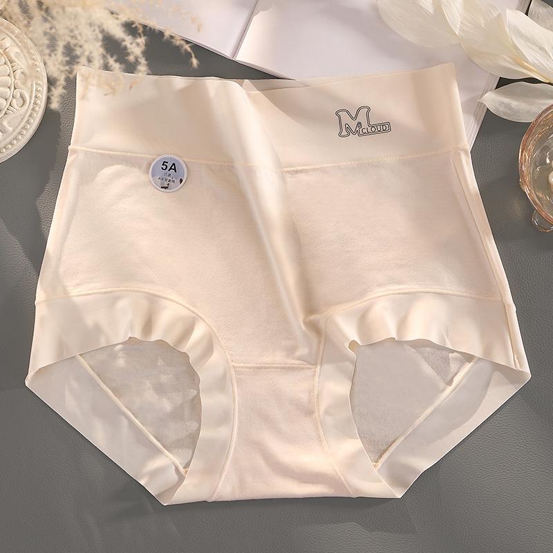 Big Size Female Spring and Summer High Waist Without A Scratch Wrapped Hip Antibacterial Briefs