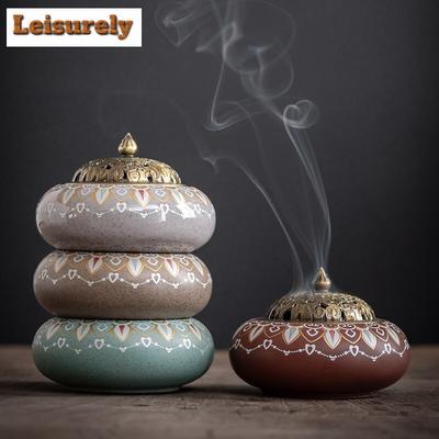 Farben Emaille Teller Räuchergefäß Zuhause Innen Aromatherapie Ofen Teezeremonie Räucherwerk Ornament Kurze Ai Zhu Räucherwerk Box