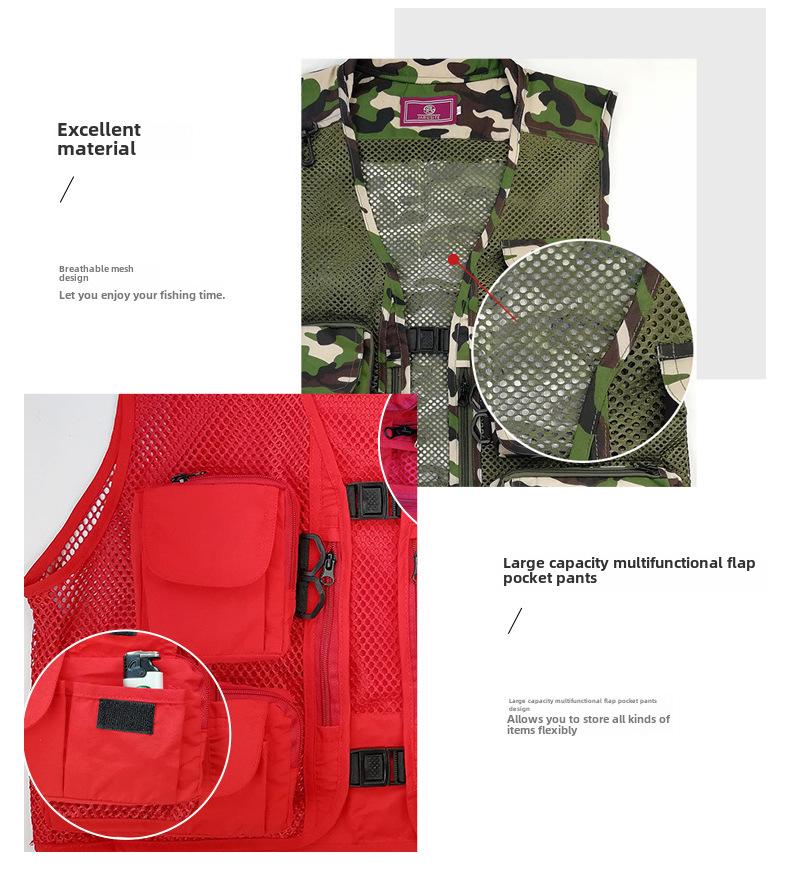 Breathable Mesh Sports Fishing Vest with Multi Pockets for Outdoor Use
