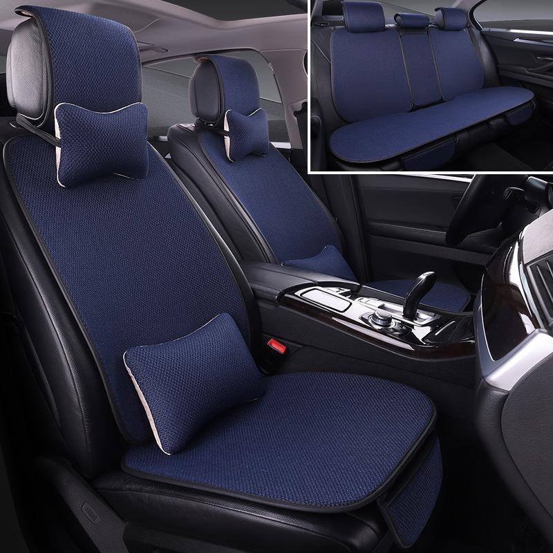Comprehensive All-Season Linen Seat Cushion Set for Five-Seater Cars