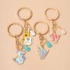 New Enamel Violin Guitar Keychain Women Girls Musical Instrument Key Ring Pendant for Handbag Decor DIY Key Holder Jewelry Gift