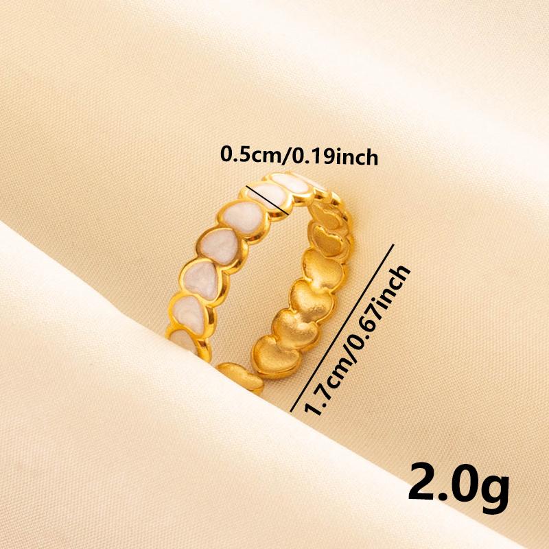 Bohemian Gold Color White Enamel Open Rings Luxury Irregular Stainless Steel Adjustable Finger Ring Women Charm Jewelry Gifts