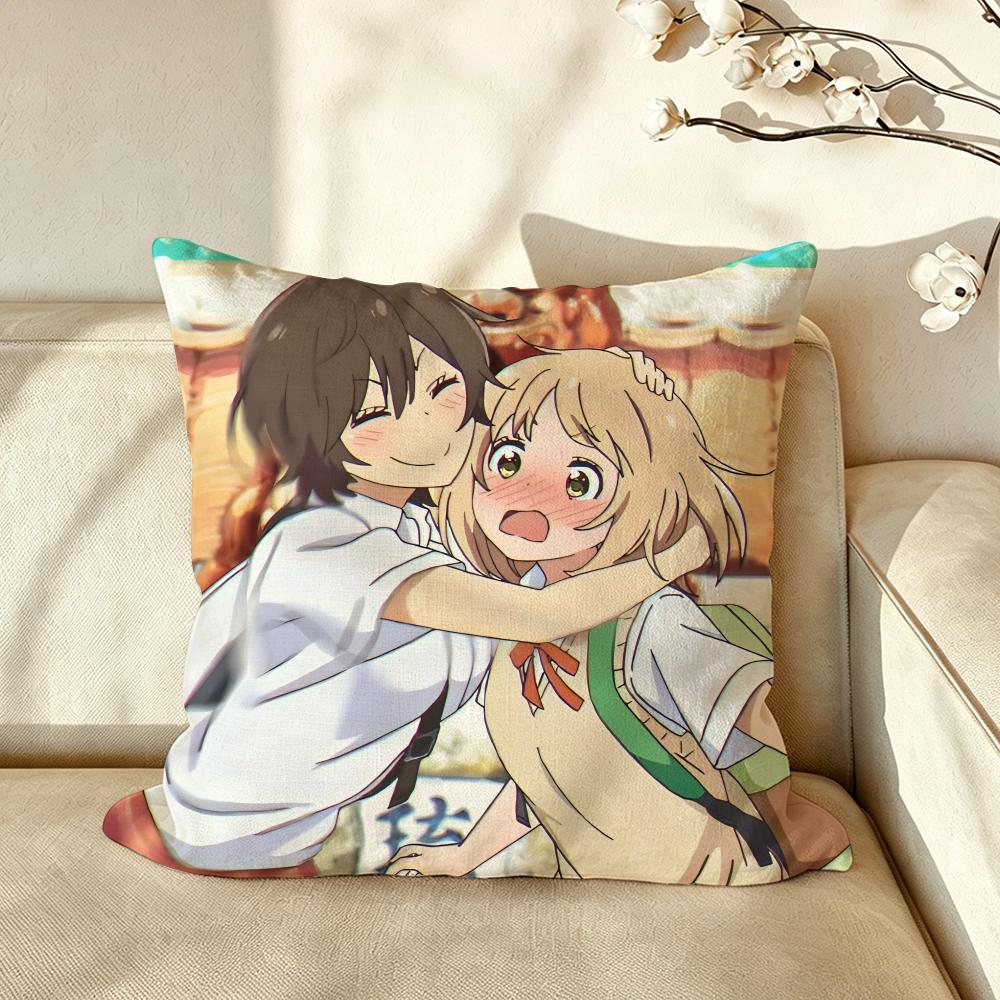 Anime AAsagao to KKasesan Cushion Cover Pillow Case Antidustmite Pillowcase Silky Short Plush Sofa Cushion Cover hot