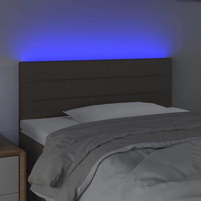 VidaXL Tête de Lit à LED Meuble de Chambre à Coucher Accessoire de Lit Simple Tête de Cadre de Lit Intérieur Taupe 3121746