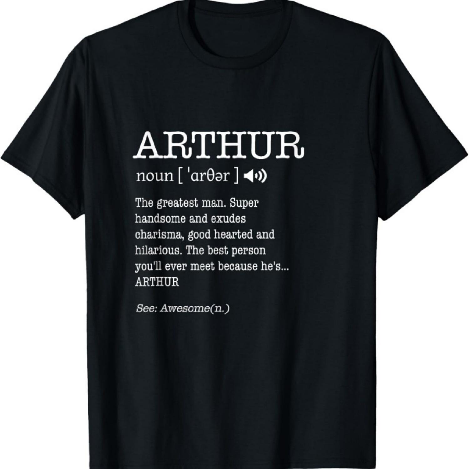 Имя Артур Забавное Взрослое Определение Мужская Персонализированная Футболка XXXXXL чёрный
