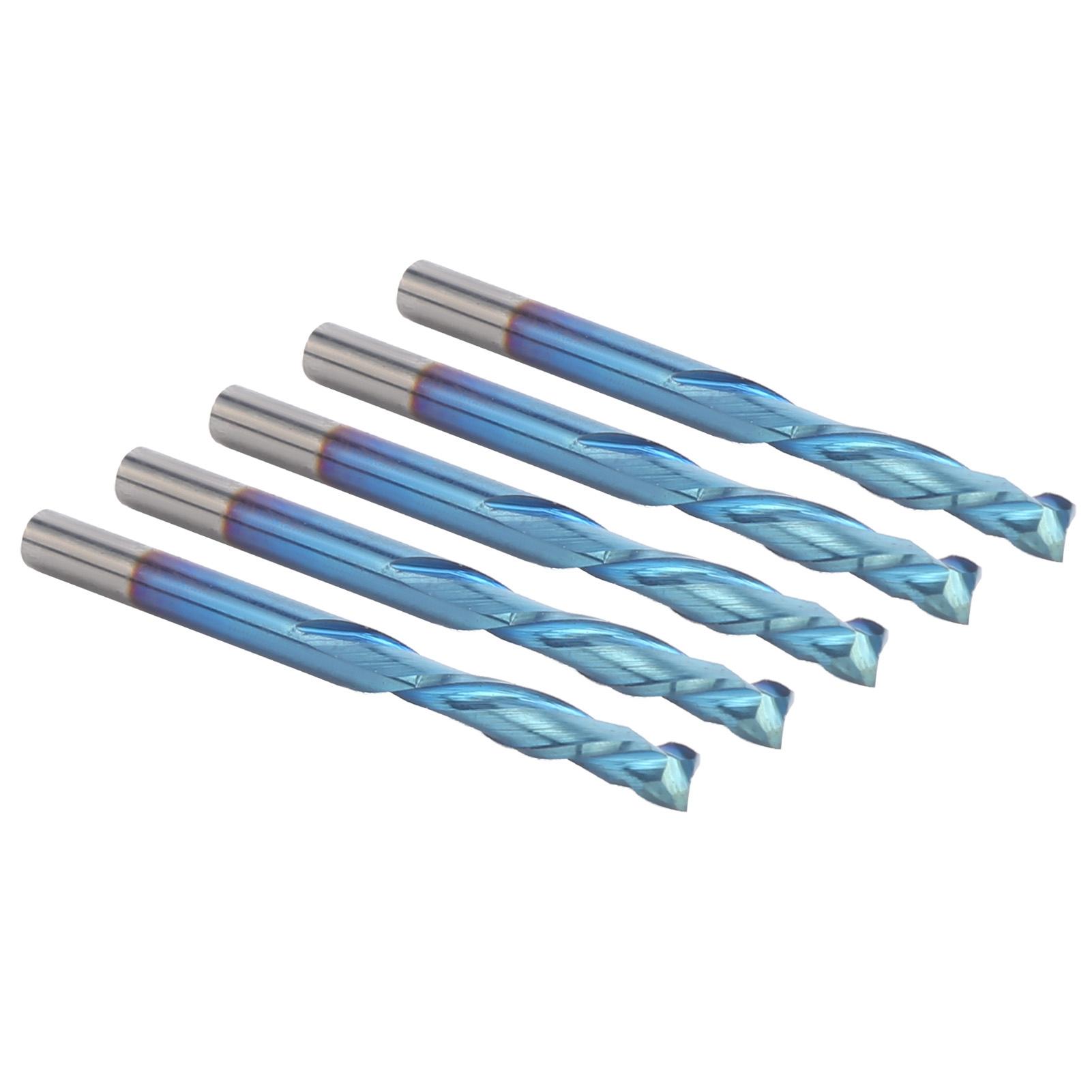 

5 шт. фреза 2 канавки вольфрамовая сталь нано синее покрытие режущий инструмент с ЧПУ 3.175x15x45 мм