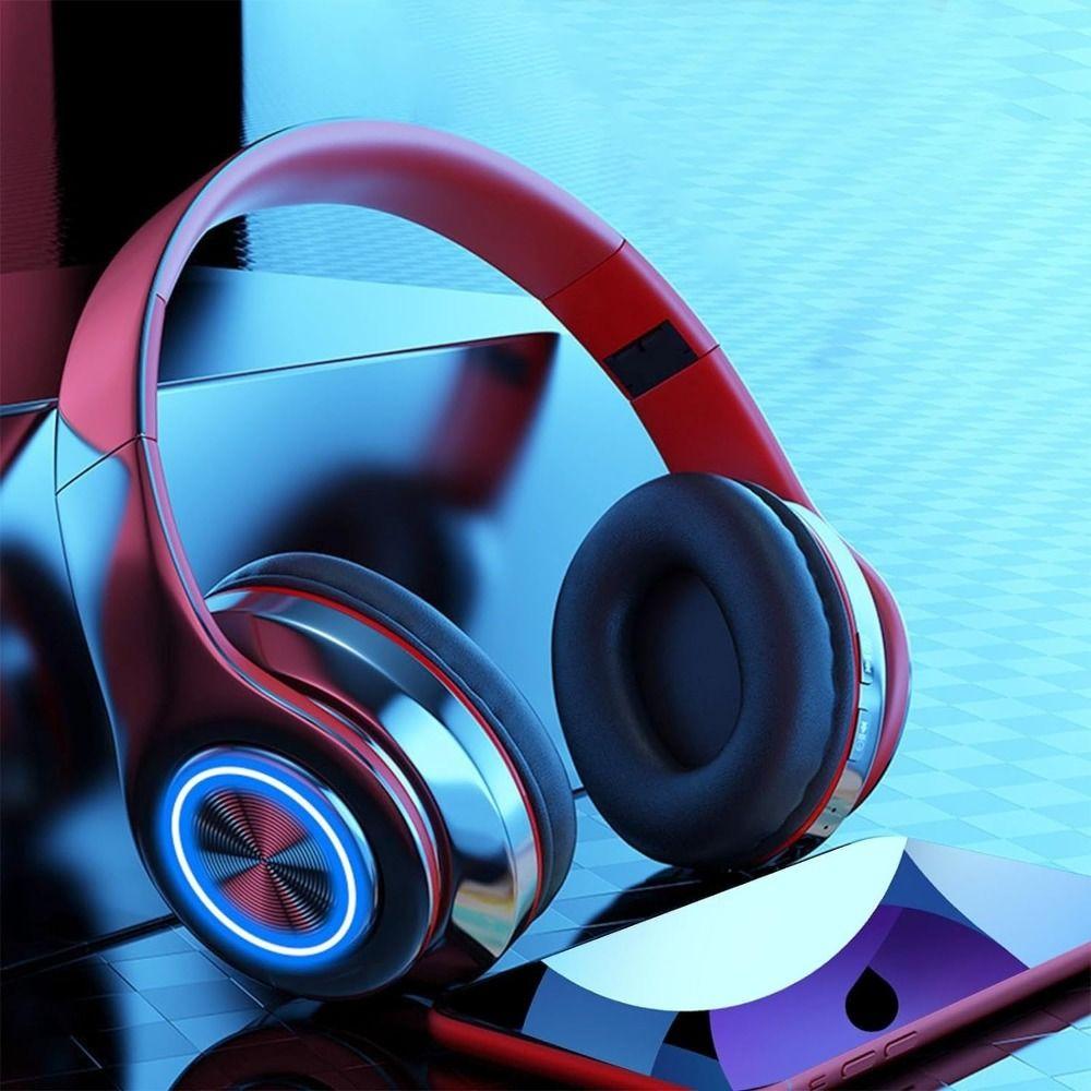 New Colorful Light Bluetooth Headset With Mic Stereo Wireless Call Headset LED Noise Cancelling Headphones Home