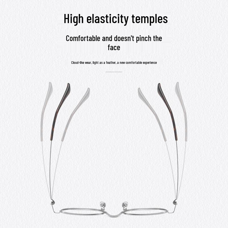 Louis Oval Pure Titanium Glasses - Small Frame, Screwless 47 Mm, High-End Nerd Style, Cold Aesthetic