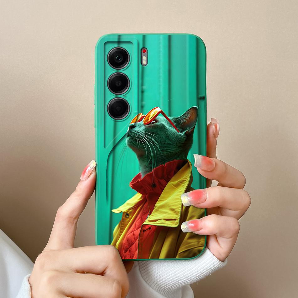 For Tecno Camon 40 Pro Phone Case Cute Animals Soft Back Cover Liquid Silicone Phone Shell For Camon40 Pro 4G 5G Anti Drop Funda