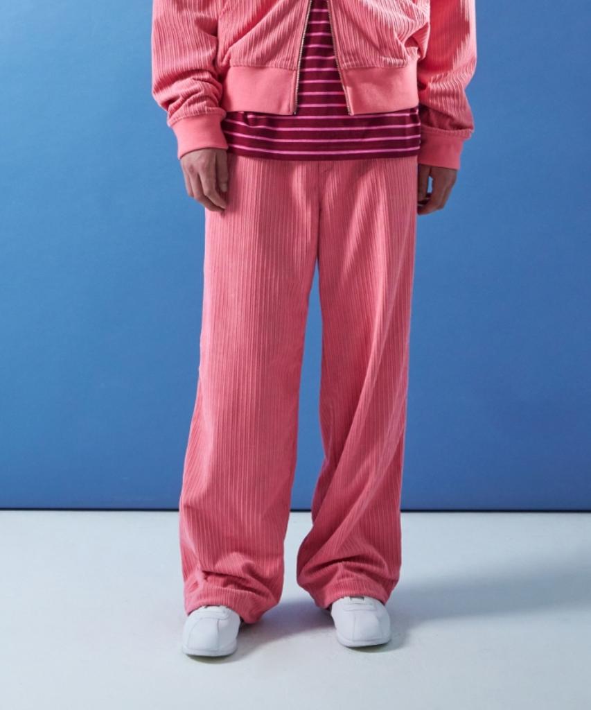 MOONSUN M.C Unisex, Corduroy Sweat Pants / Pink