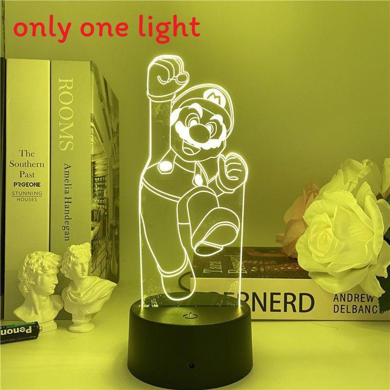 Super Mario Usb Night Light With Color Changing Led For Gaming Room Decor