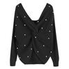 European Fashion Batwing Sleeve Knit Sweater with Cross Back Design for Women