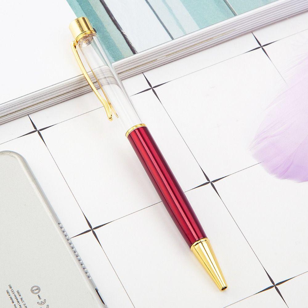 Metal Empty Tube Ball Point Pen DIY Signature Pen Gold Powder Neutral Gel Pens  School Supplies