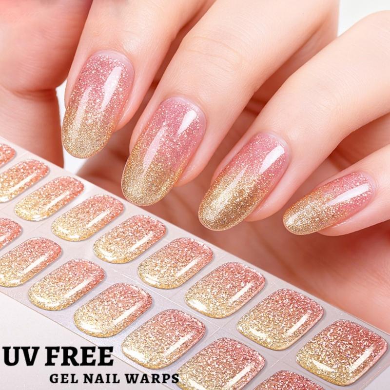 Quickly dry SelfAdhesive Nail Art Stickers Soft Waterproof Materials Gel Nail Strips For Daily Use And Special Occasions