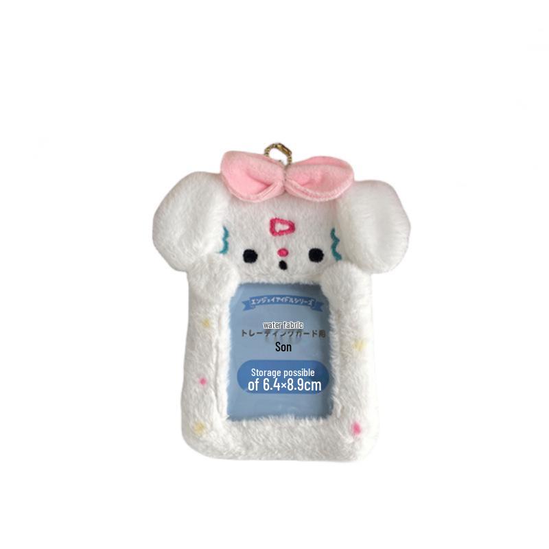 Cute Plush Dessert Card Holder: Transparent Storage for Meal, Bus, and ID Cards