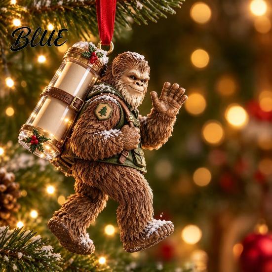 Holiday Cash Present Decoration Big Foot Money Holder for Cash 2D Acrylic Sasquatch Gift Unique Grandchildren Ornament Clear Xmas Tree Hanging Party