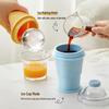 Portable Silicone Ice Hockey Mold Cup with Built-in Water Cup and Straw - Summer Outdoor and Office Use