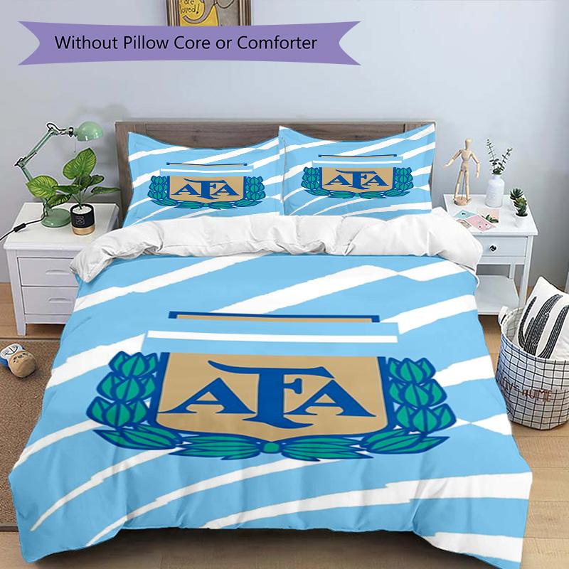 Argentina Football Club Printed Pattern Duvet Cover Set – Includes 1 Duvet Cover and 2 Matching Pillowcases Bedroom Decor Christmas Gifts