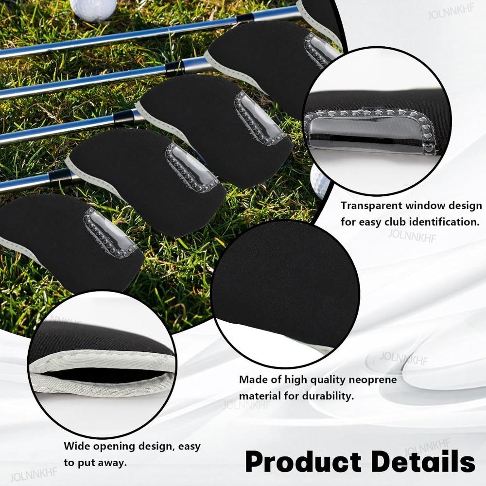 Xiaomi Golf Club with See Through Window 10Pcs Golf Covers Golf Wedge Headcovers Clear Visible Head Covers Golf Accessories for Putters
