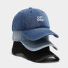Washed Denim Baseball Cap Women's Simple Letter Embroidery Showing Face Small Sun Hat Men's Trendy Personality Sun Hat