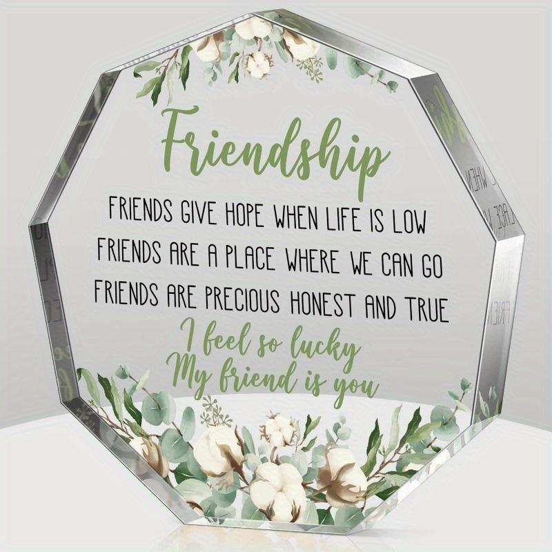 Cotton Flower Friendship Heart - Acrylic Keepsake for Coworker & Retirement Gifts