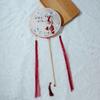 Embroidered Long Handle Silk Fan Vintage Hanfu Hand Fan Chinese Style Round Fan  Women