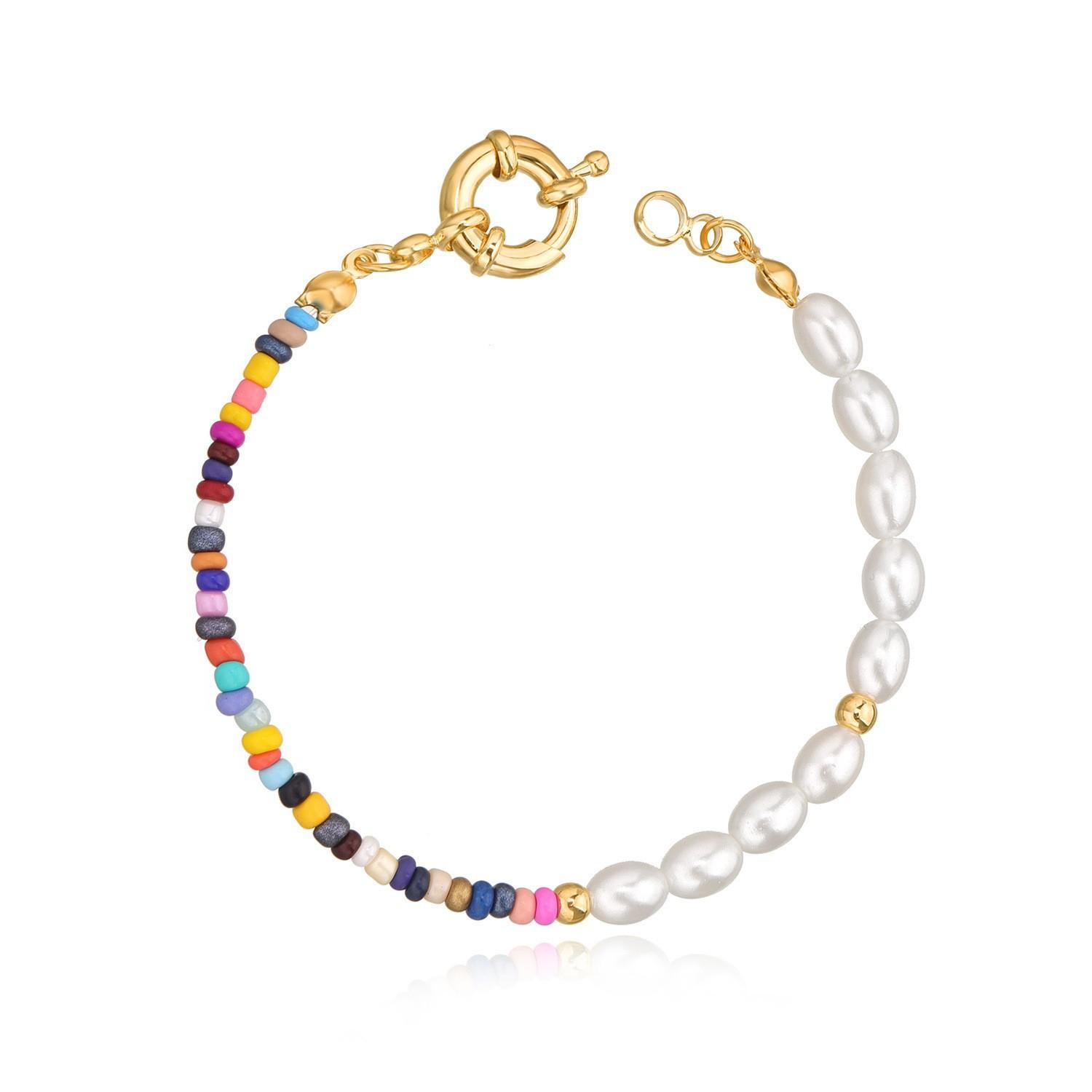 

Jewelry DIY rice bead pearl rudder fishing line bracelet, Mori personalized jewelry золотой