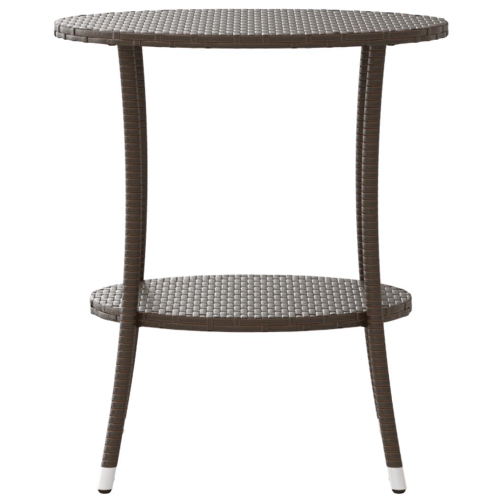 Outdoor Lounge Chairs 2 Pcs with Table Brown Poly Rattan