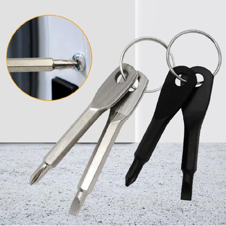 Portable Screwdriver Slotted Screwdriver Cross Shaped Small Screwdriver Keychain
