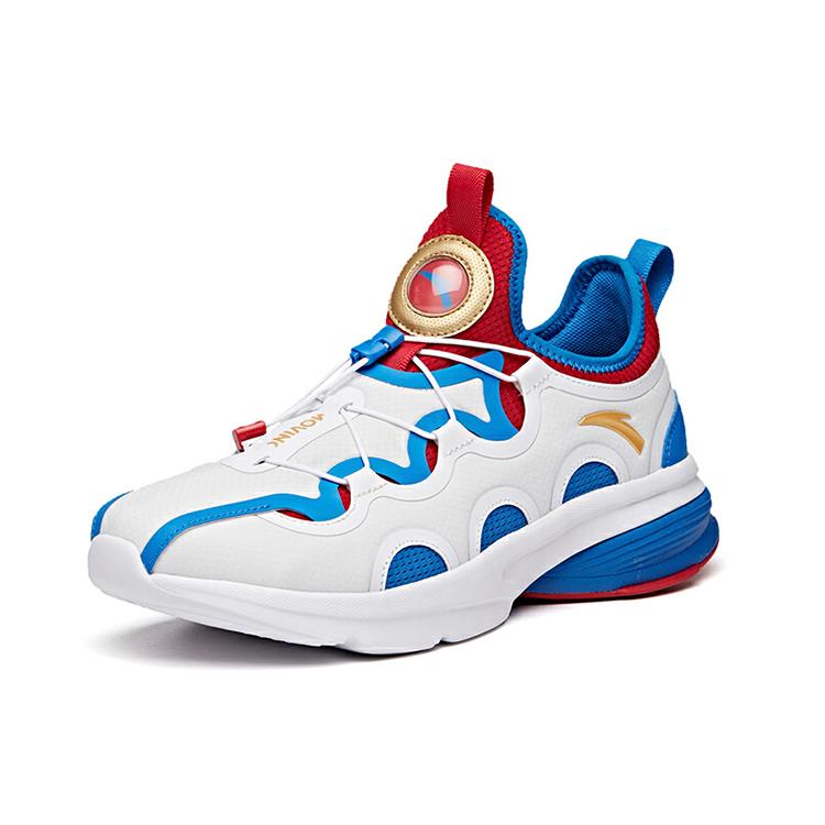 Anta Comfortable Fabric Cushioning Breathable Low Top Running Shoes Men's White Red Blue 912025570-2