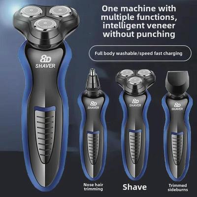 8D Multifunctional Men's Electric Shaver, Full-Body Washable, USB Car Charger Compatible
