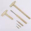 6 In 1 Multifunction Mini Craft Hammer Screwdriver Set Copper Alloy Gold DetachableScrewdriver Service Hand Tool