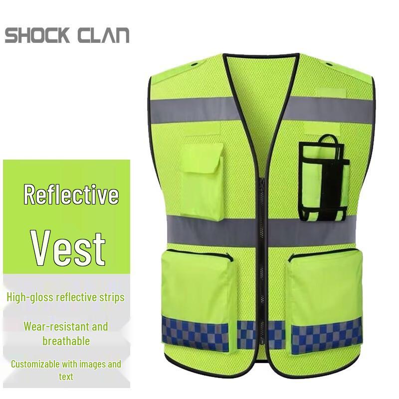 Shock clan D-100 High-Visibility Reflective Safety Vest L